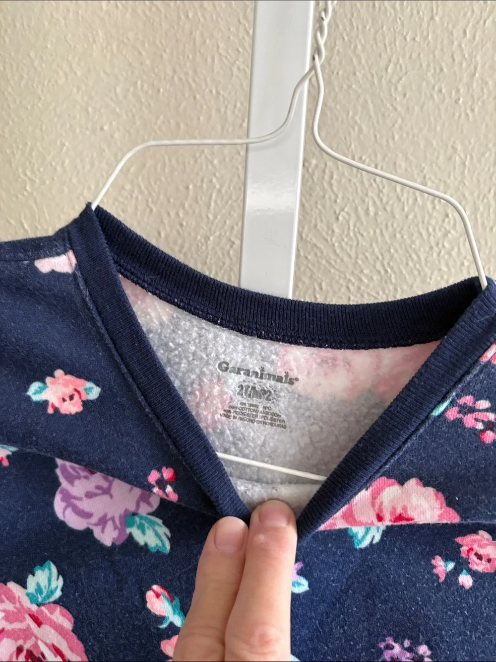 Girls' Navy Floral Pullover Sweatshirt - Pink & Purple Flowers Size 2T